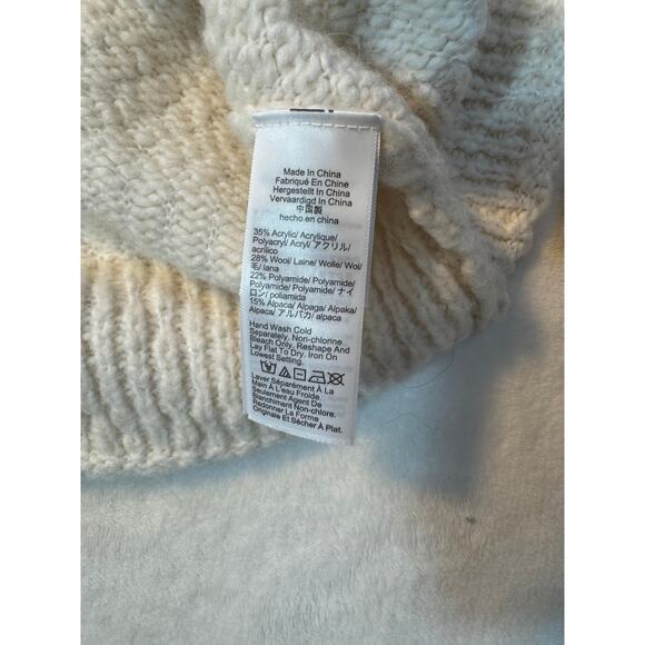 J Crew Cream Ivory Boucle Cardigan Wool Alpaca Cardi Sweater S NWOT Oversized - Picture 10 of 11